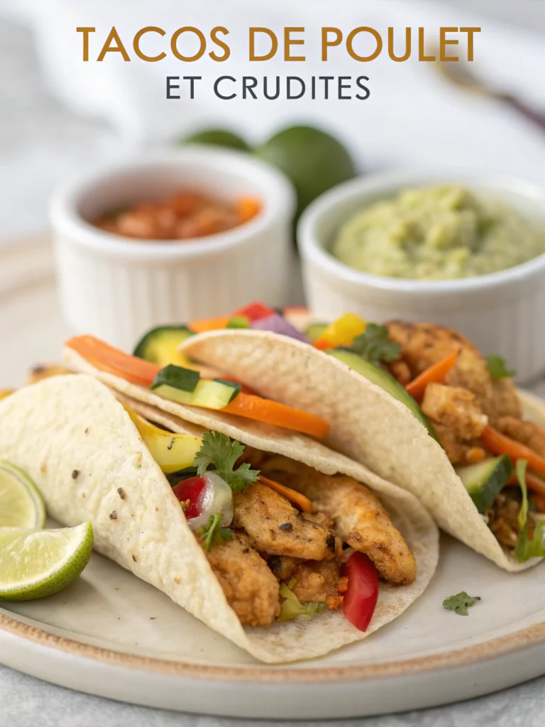 Tacos de poulet et crudités