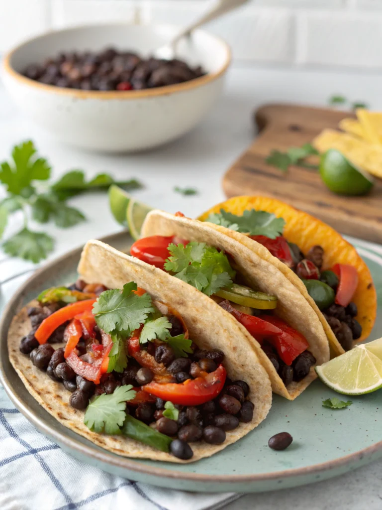 Tacos haricots noirs poivrons