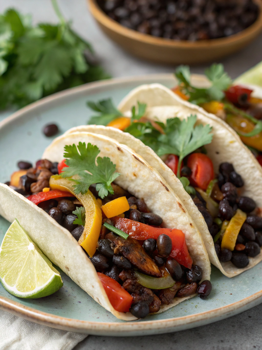 Tacos haricots noirs poivrons