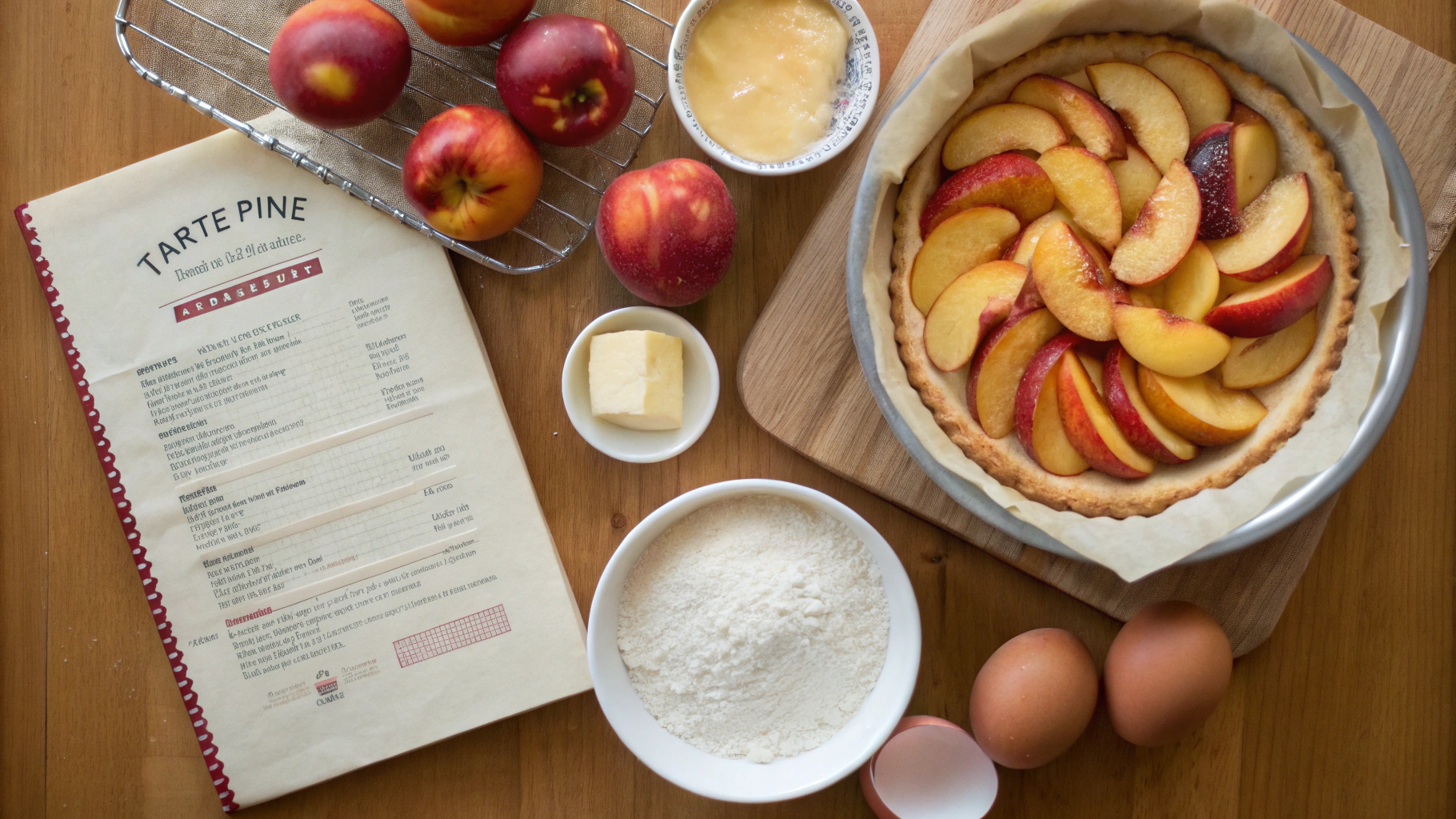 Ingrédients pour tarte fine aux nectarines