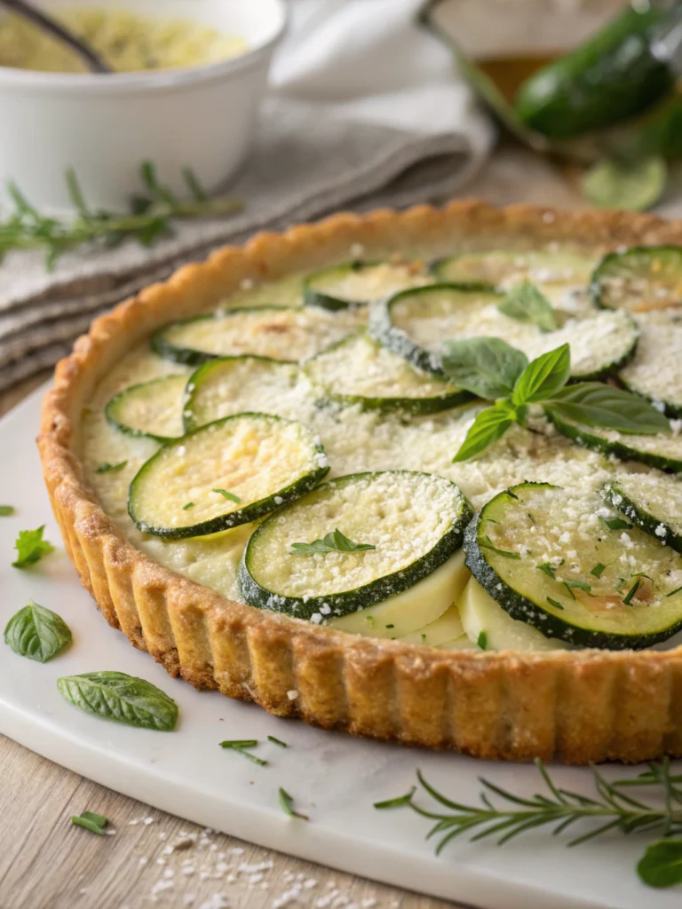 Tarte fine courgette-parmesan