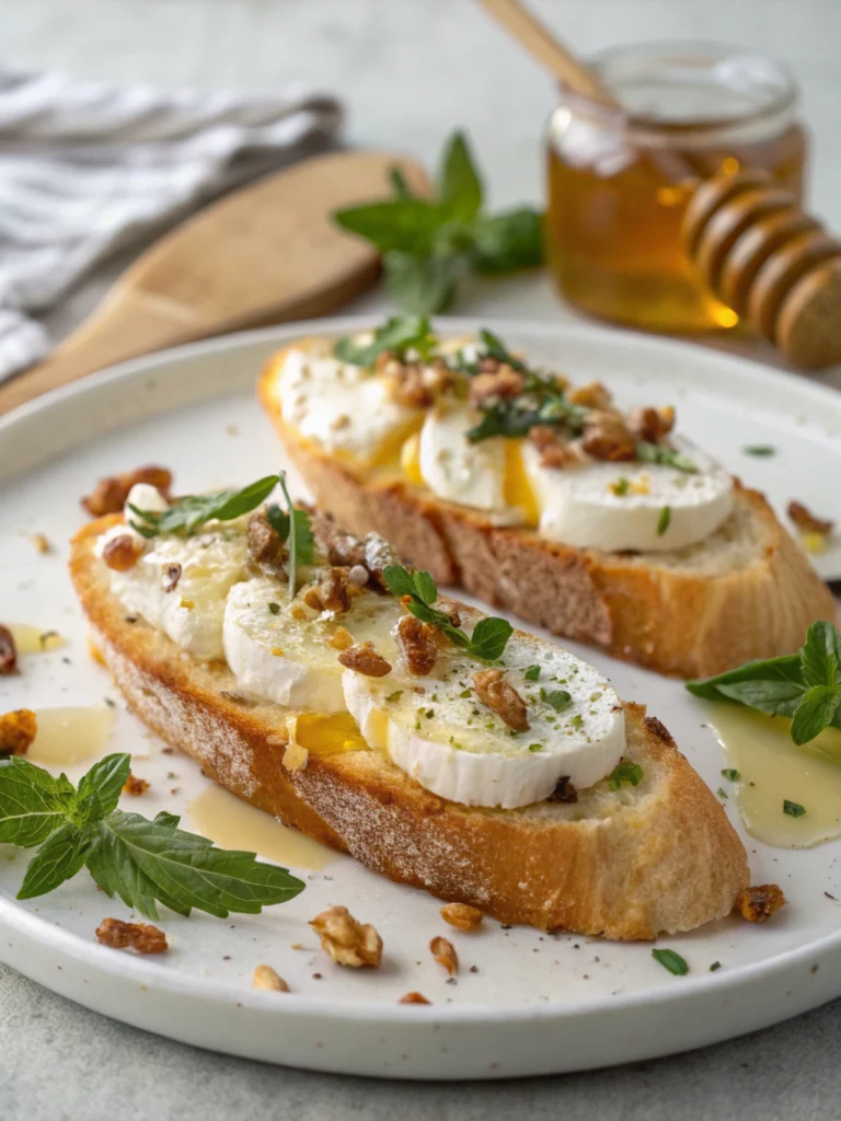 Tartine chèvre miel apéro sucré