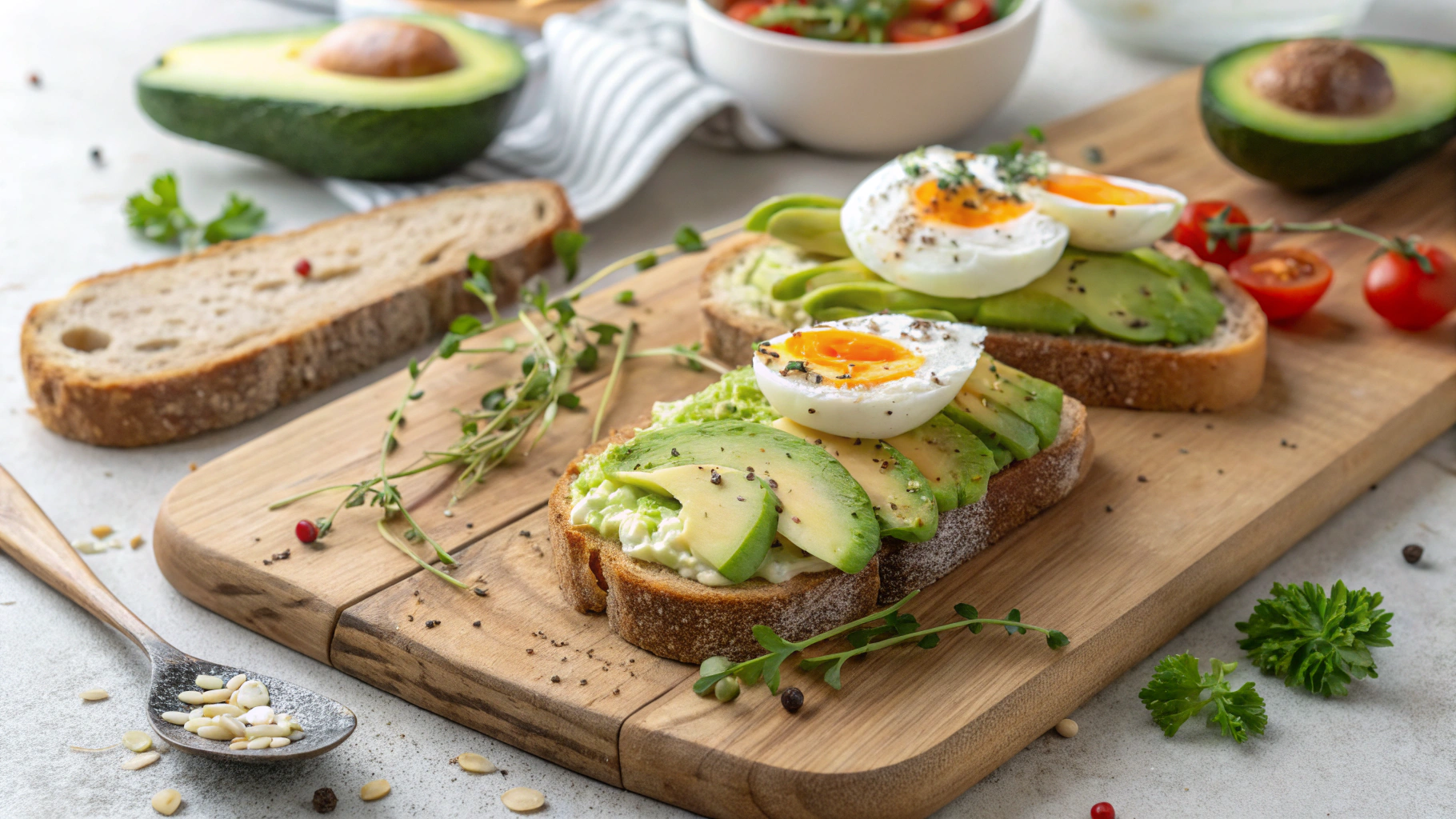 Ingrédients pour Toast avocat œuf poché brunch