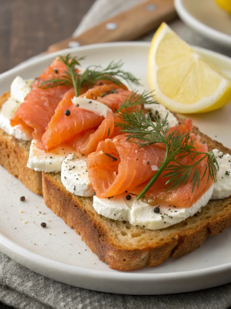 Toast saumon fumé et fromage frais