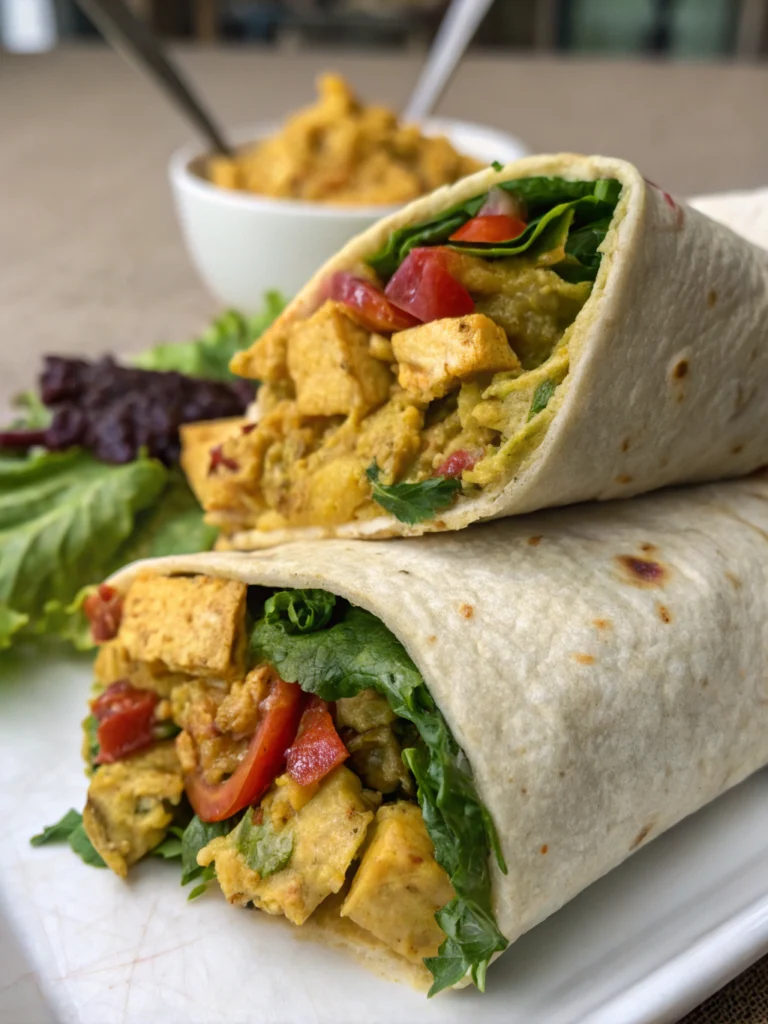 Wrap poulet curry salade