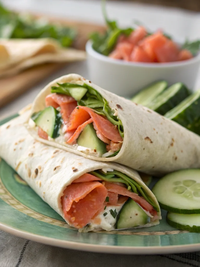 Wrap saumon fumé concombre
