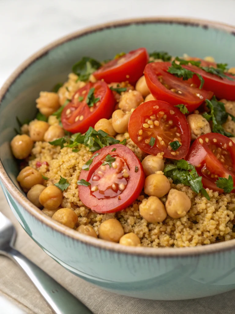 Bowl de boulgour, tomates et pois chiches