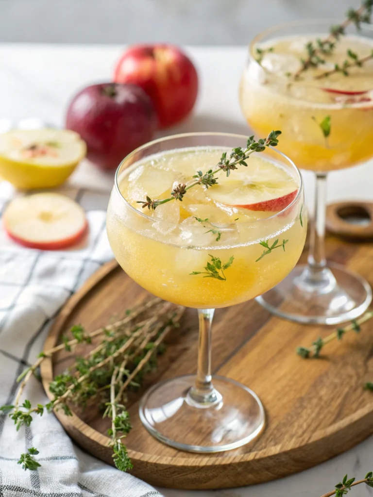 Cocktail citron-pomme au thym
