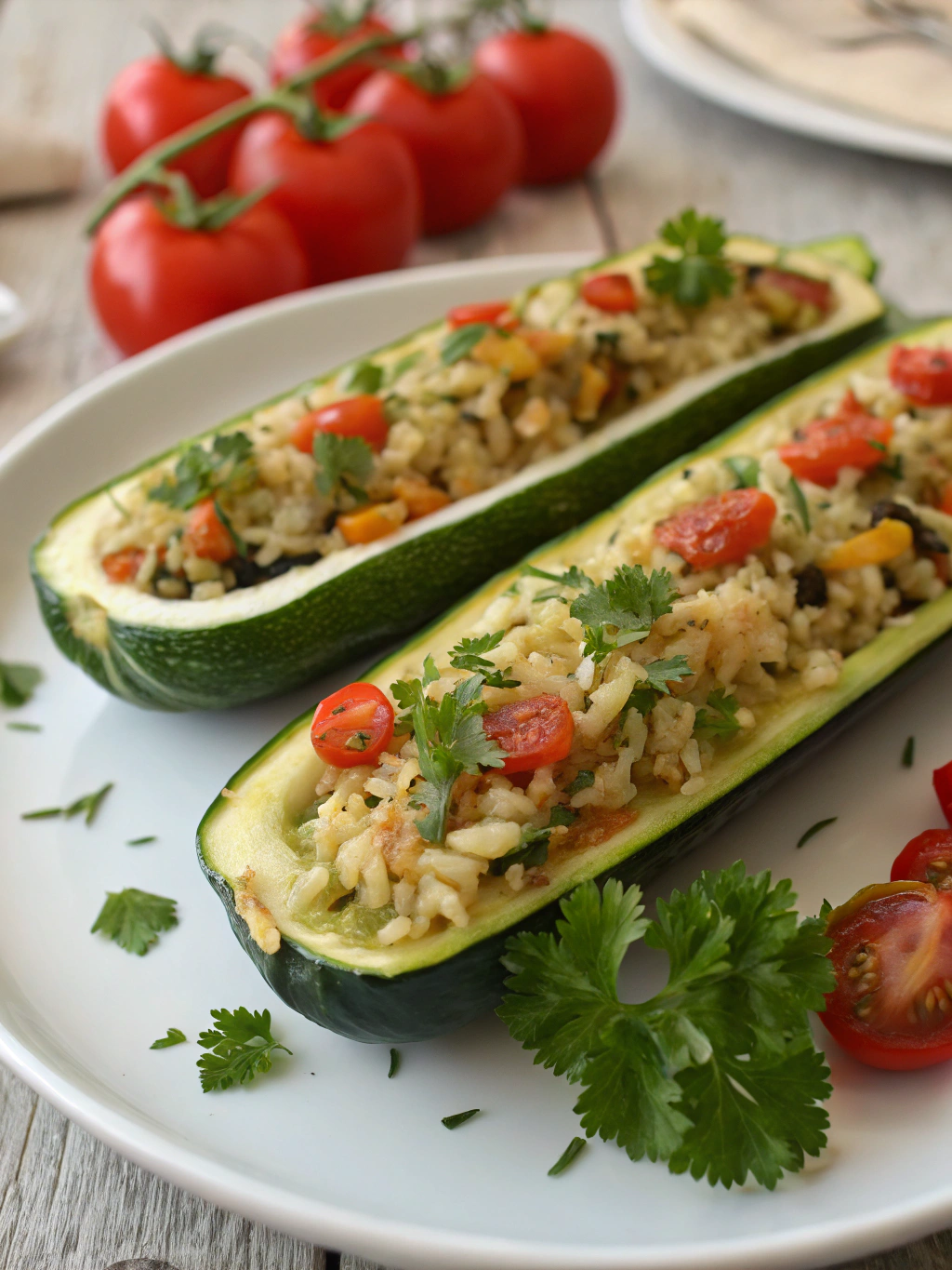 Courgettes farcies végétariennes