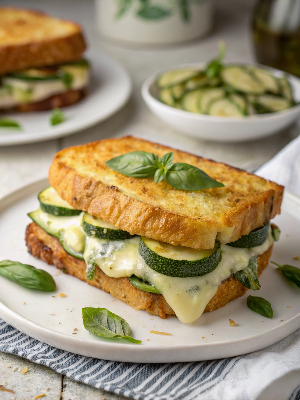Croque-monsieur courgette et mozzarella