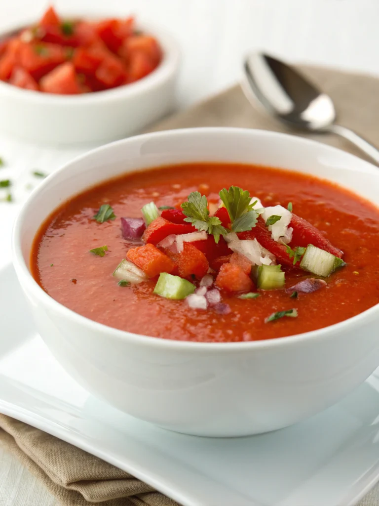 Gaspacho tomate et poivron rouge