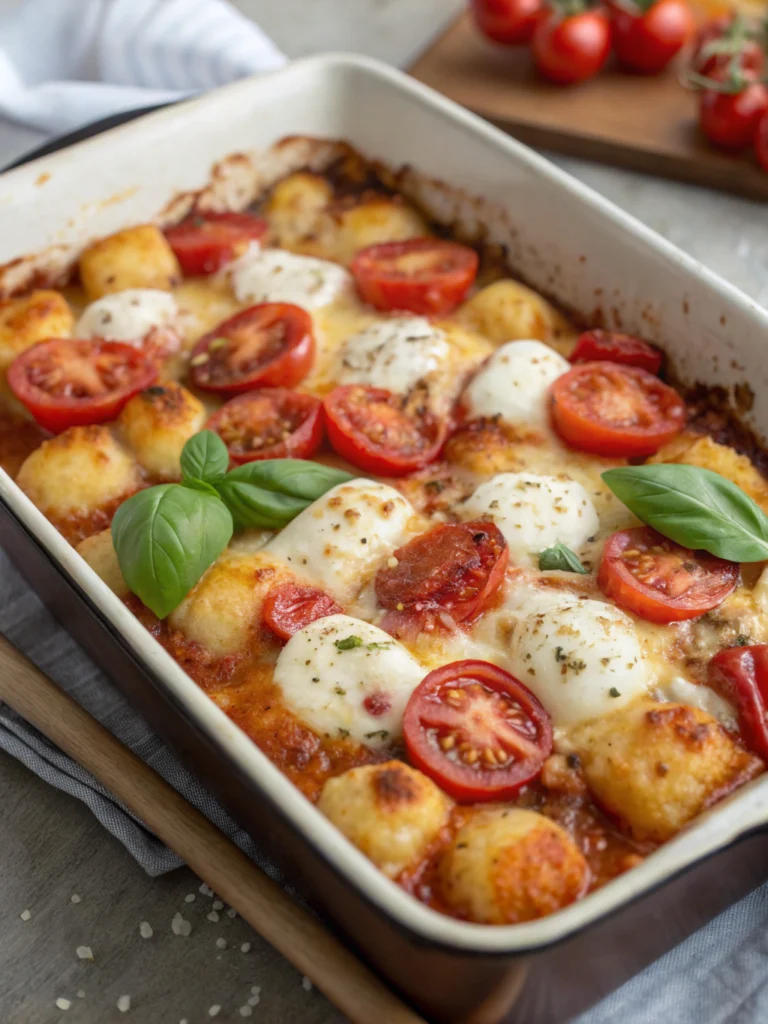 Gratin de gnocchis à la tomate et mozzarella