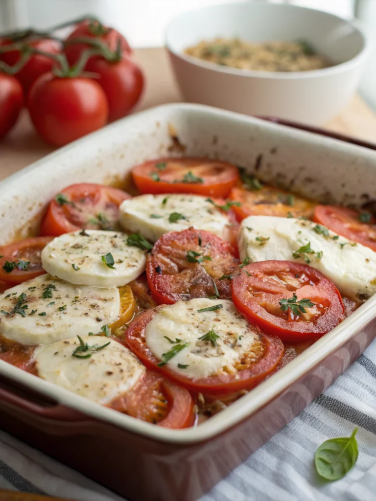 Gratin de tomates et mozzarella
