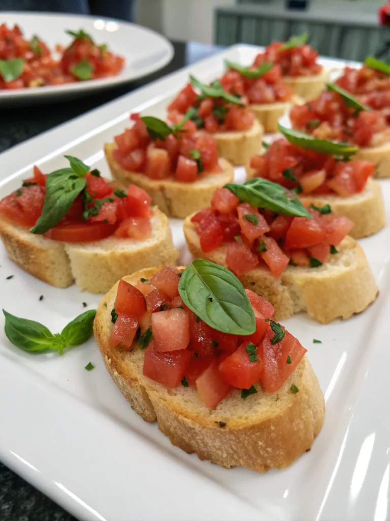 Mini bruschettas tomates-basilic