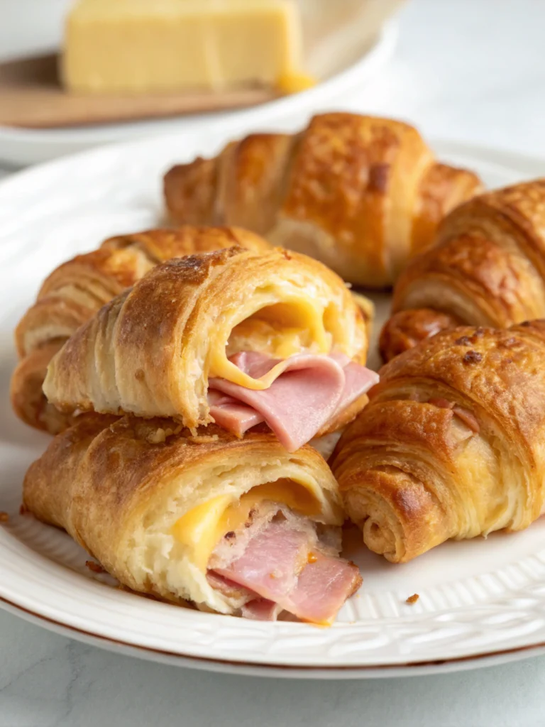 Mini croissants jambon-fromage maison