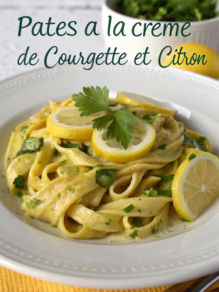 Pâtes à la crème de courgette et citron