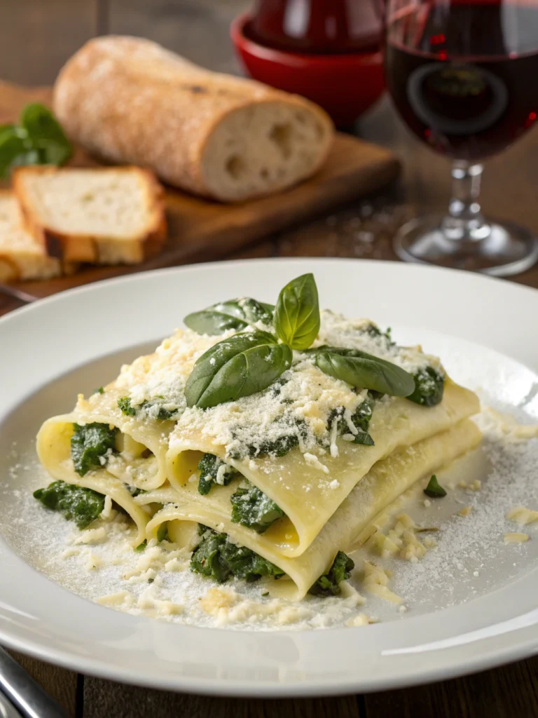 Pâtes à la ricotta et épinards