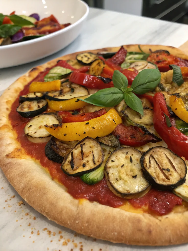 Pizza maison aux légumes grillés