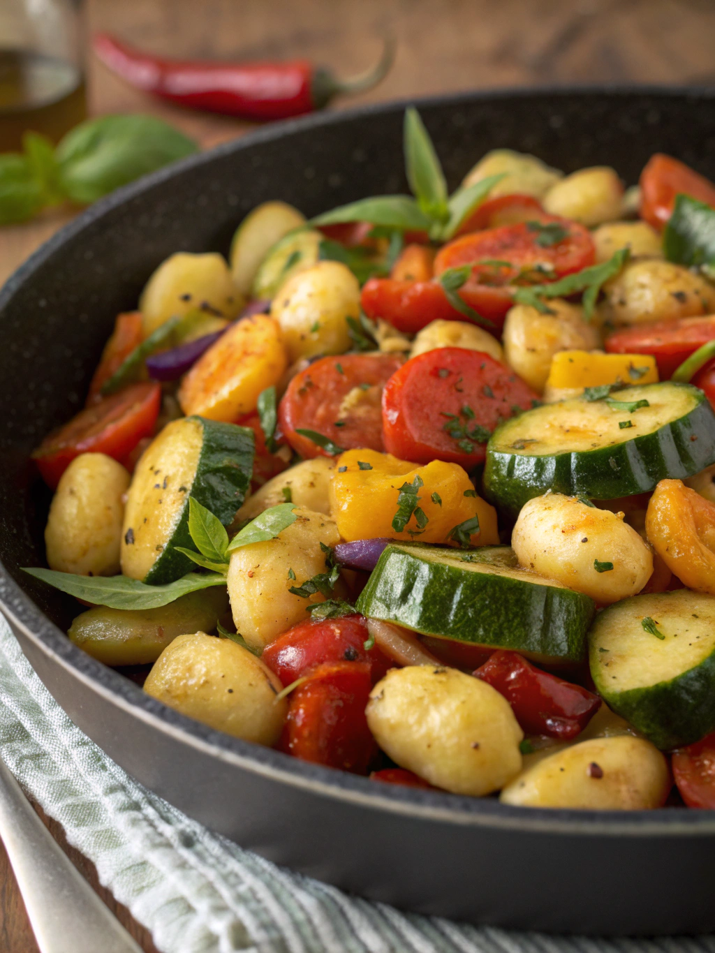 Poêlée de gnocchis aux légumes du soleil
