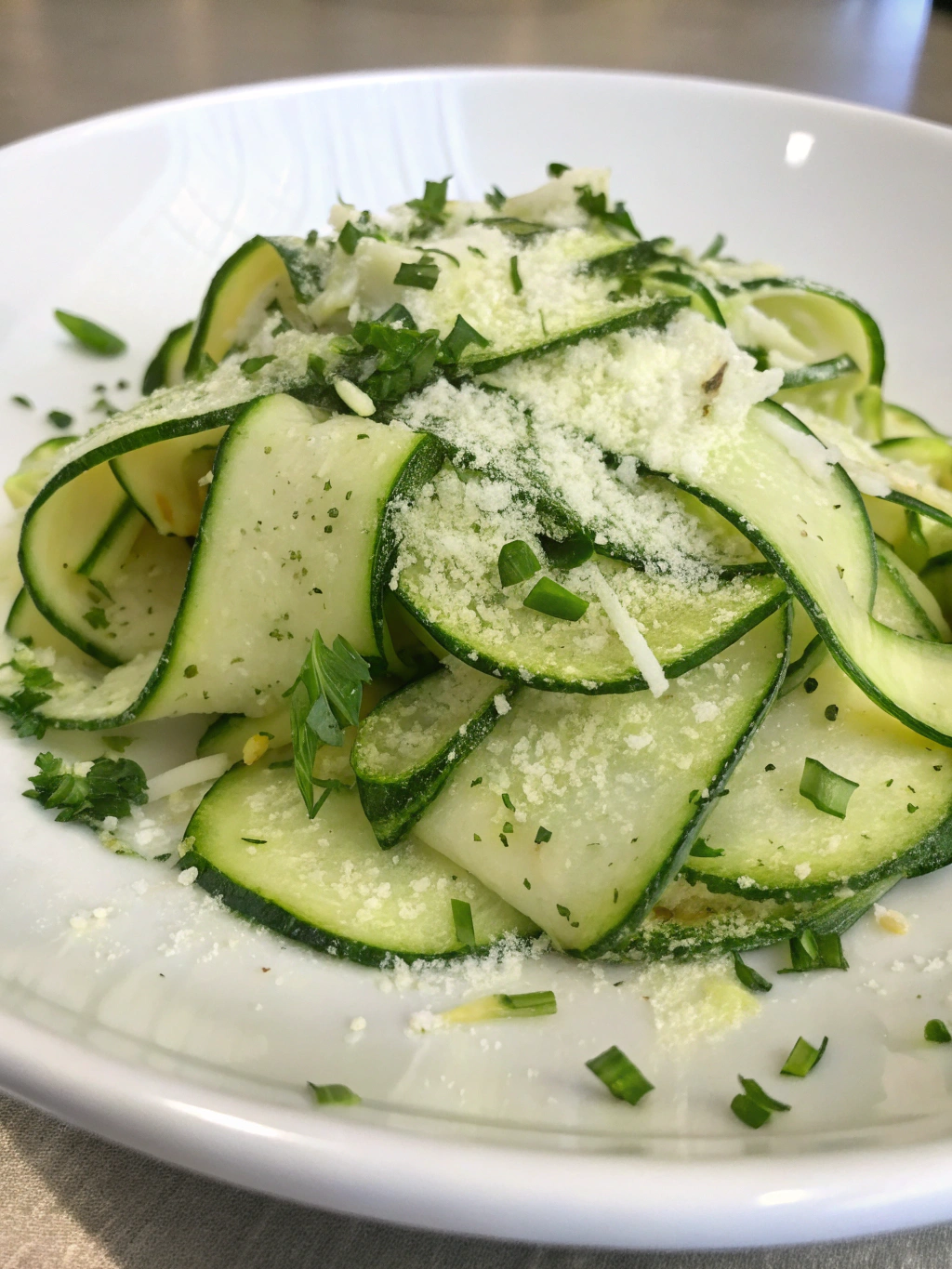 Salade de courgettes crues au parmesan