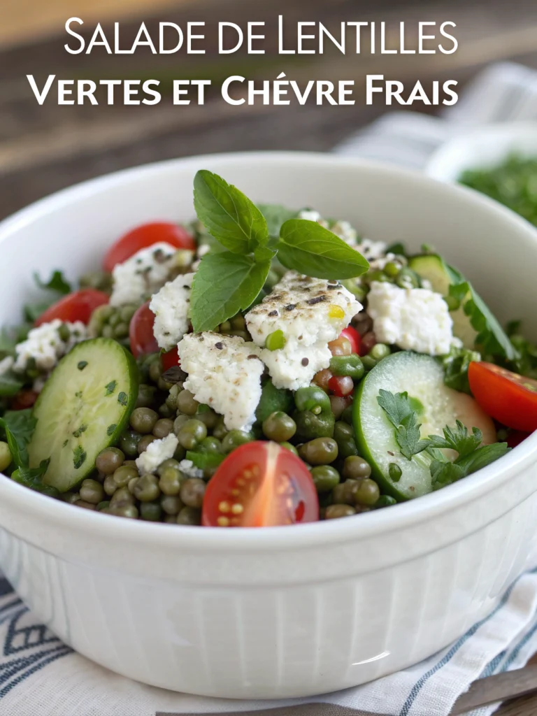 Salade de lentilles vertes et chèvre frais