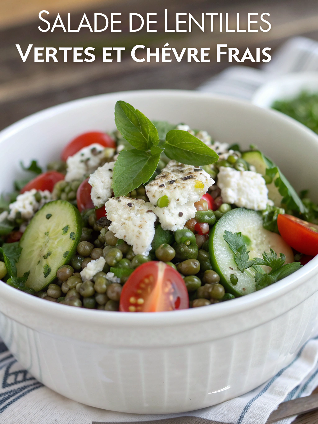 Salade de lentilles vertes et chèvre frais