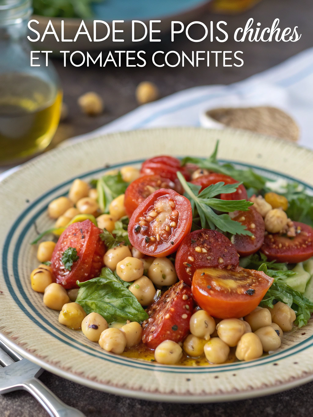 Salade de pois chiches et tomates confites