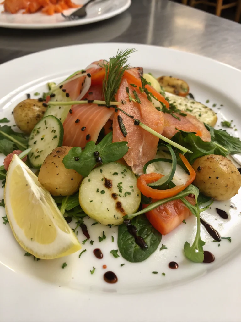 Salade de pommes de terre au saumon fumé