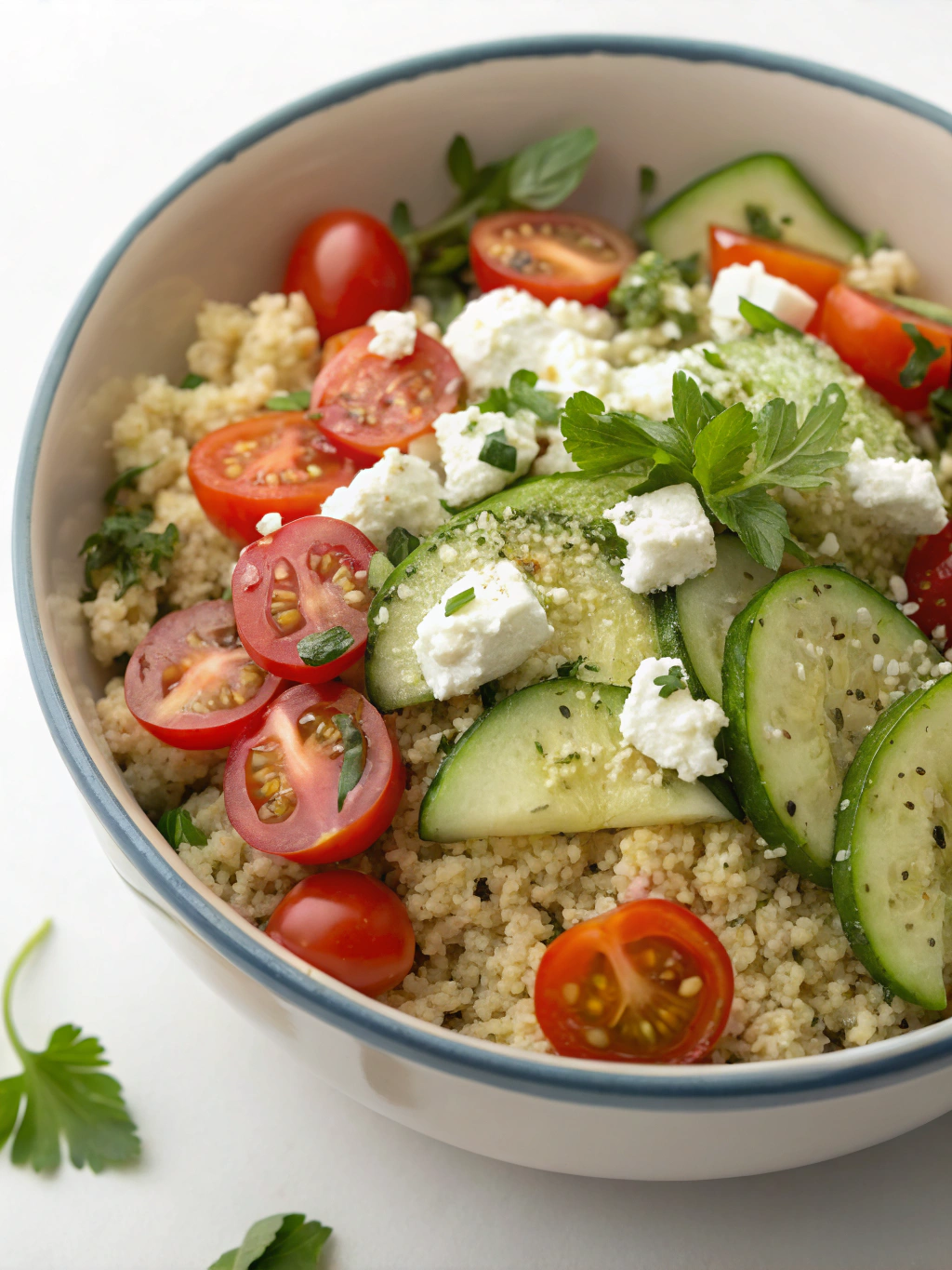 Salade de quinoa feta-concombre