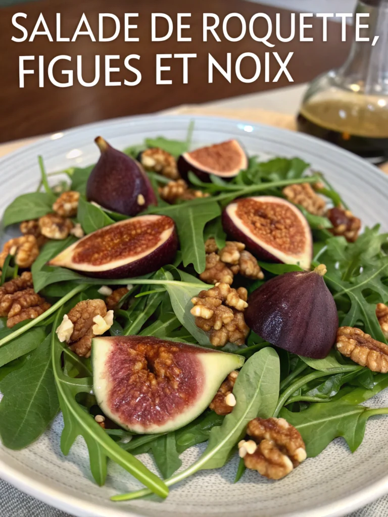 Salade de roquette, figues et noix
