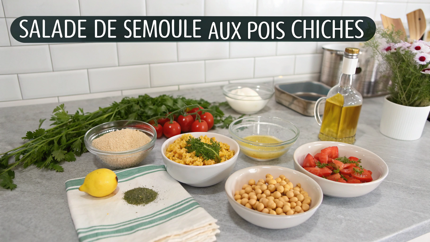 Ingrédients pour Salade de semoule aux pois chiches