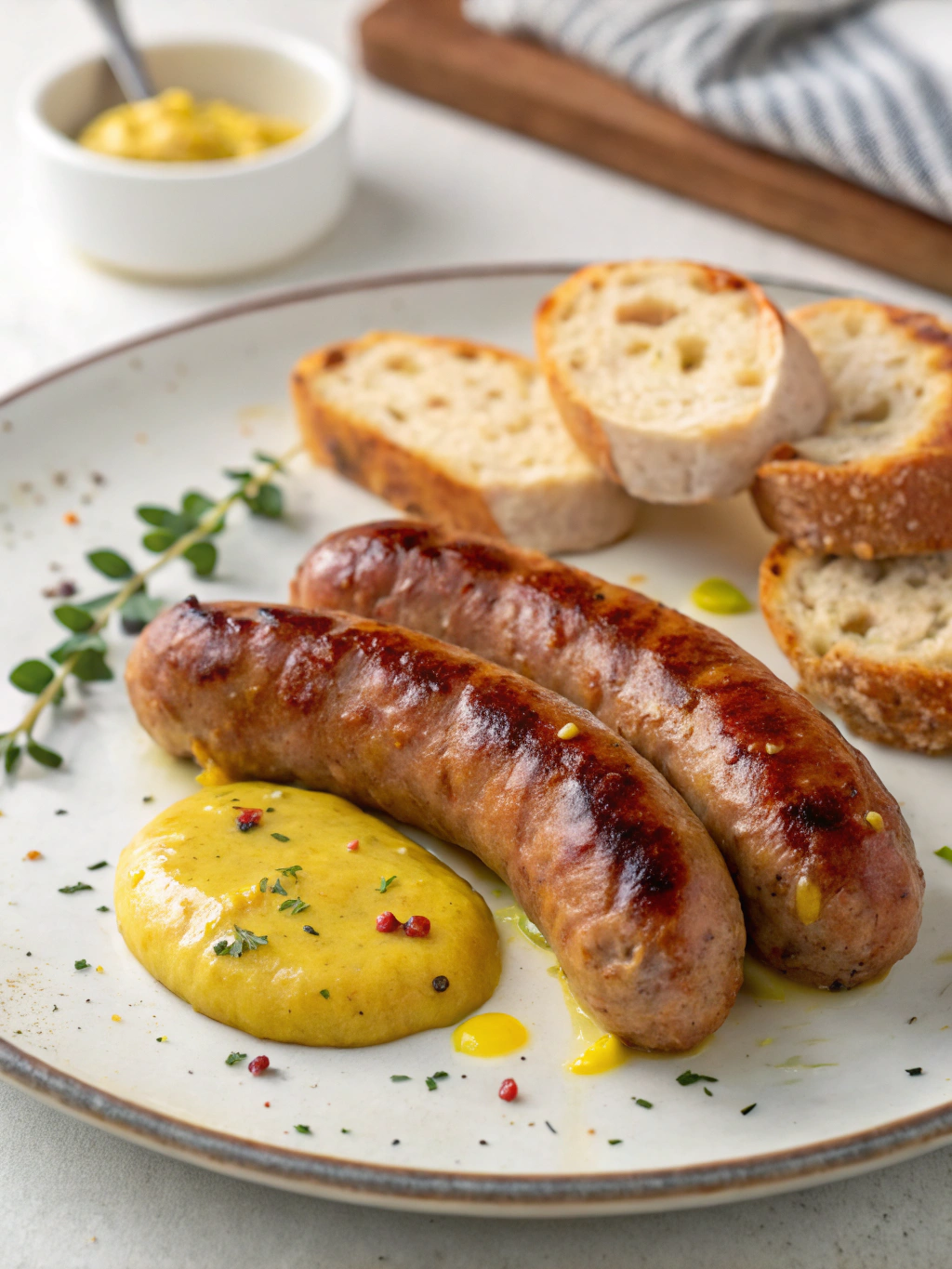 Saucisses de Toulouse à la moutarde