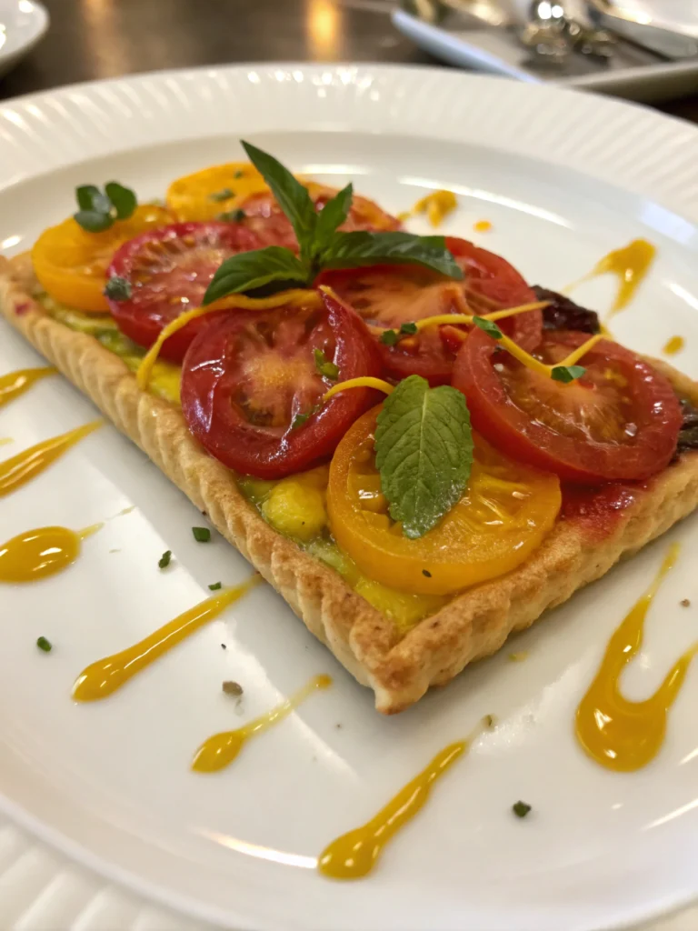 Tarte fine aux tomates et moutarde