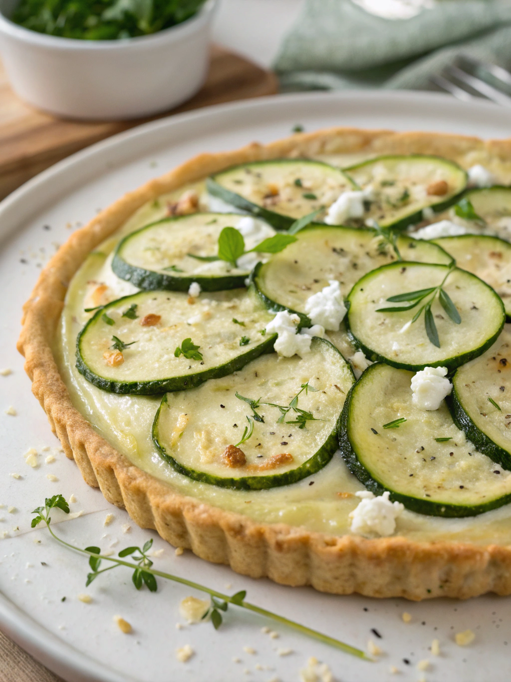 Tarte fine courgette et ricotta