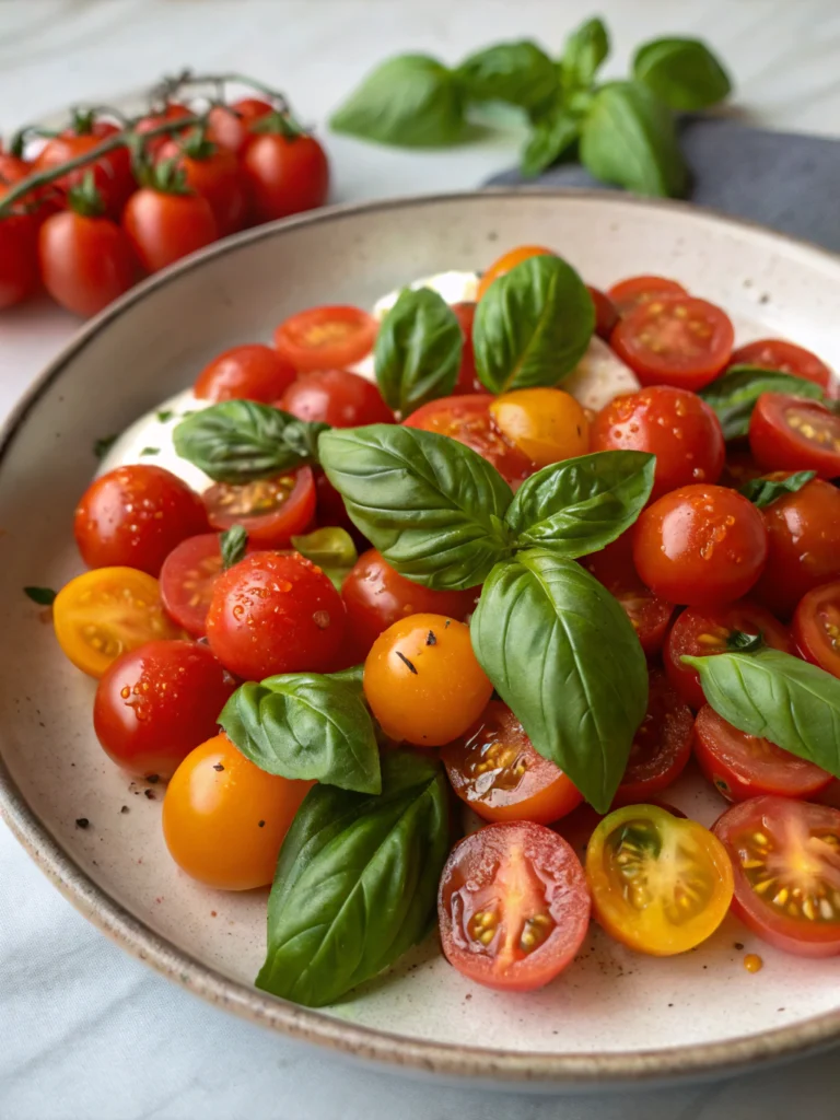 Tarte fine tomates cerises et basilic