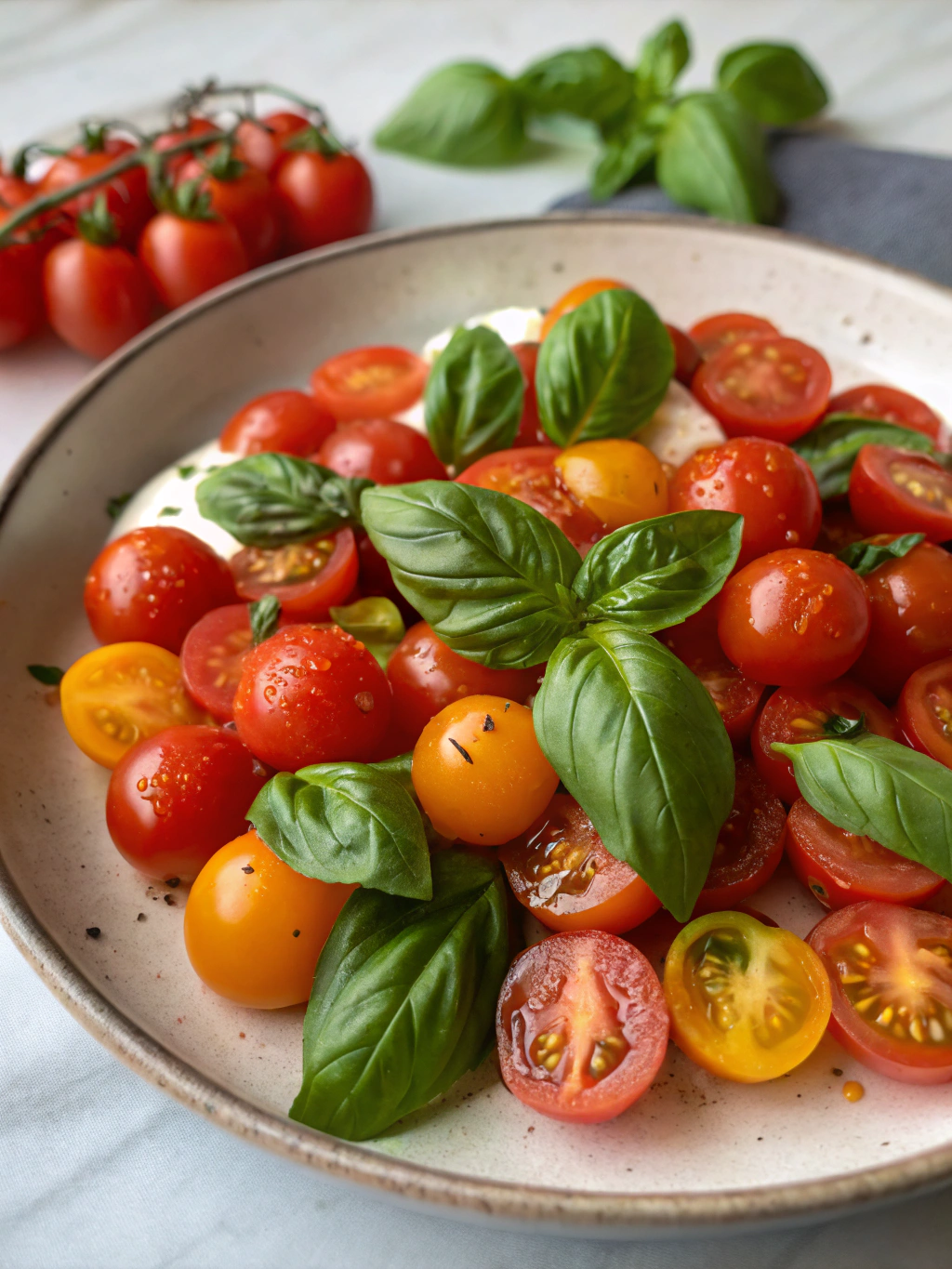 Tarte fine tomates cerises et basilic