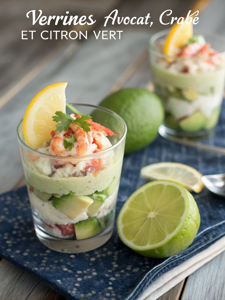 Verrines avocat, crabe et citron vert