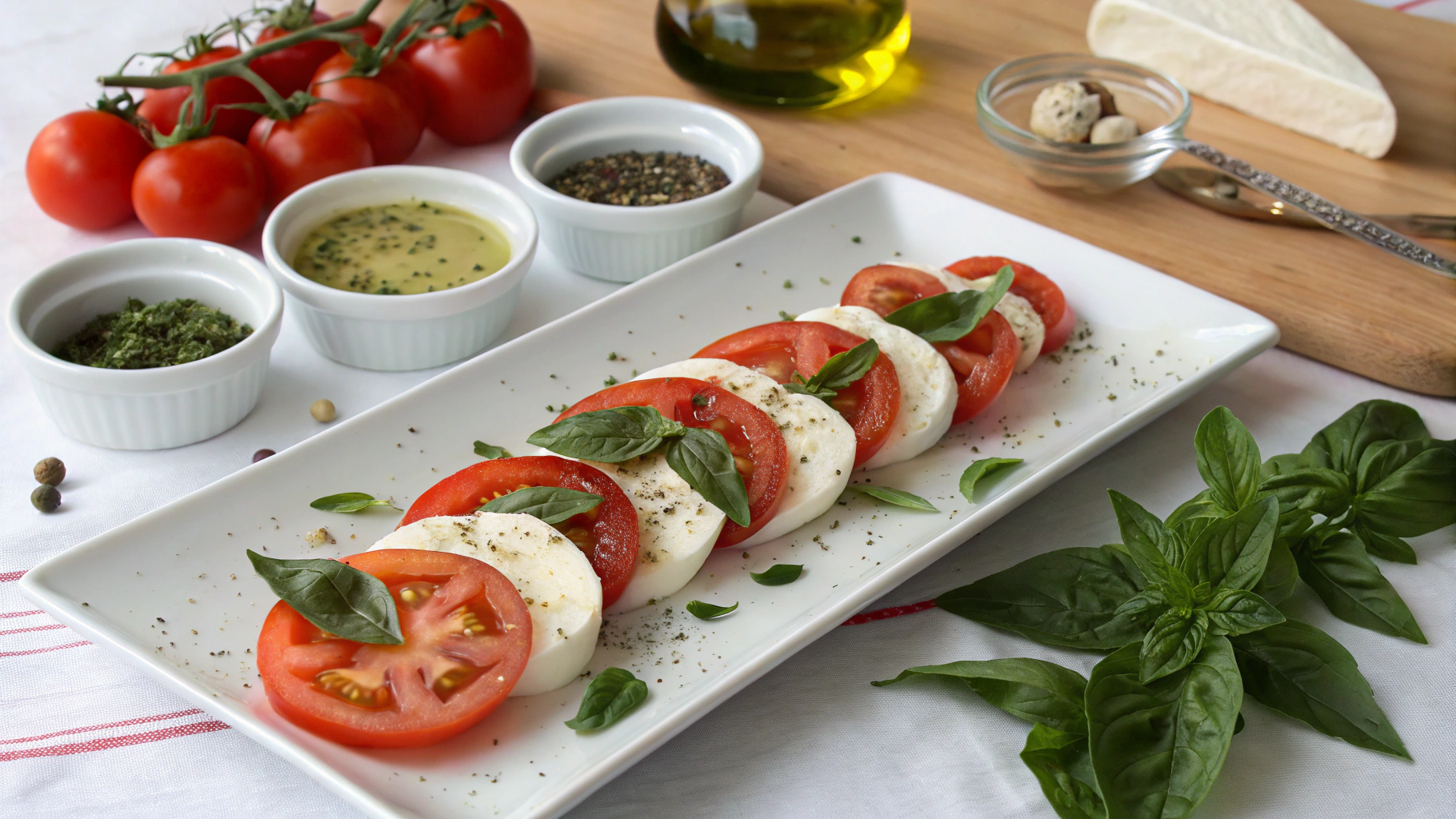 Ingrédients pour Verrines tomates mozzarella basilic