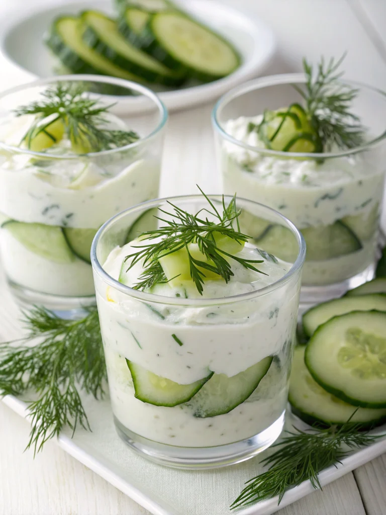 Verrines tzatziki, concombre et aneth