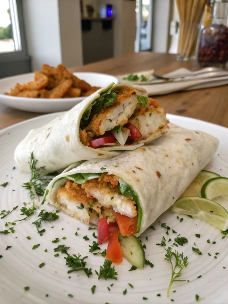 Wrap au poulet croustillant et crudités