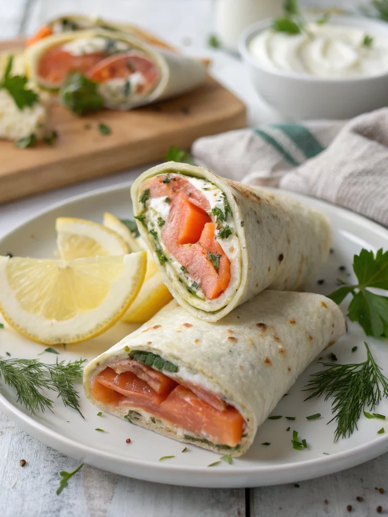 Wraps crémeux au saumon fumé
