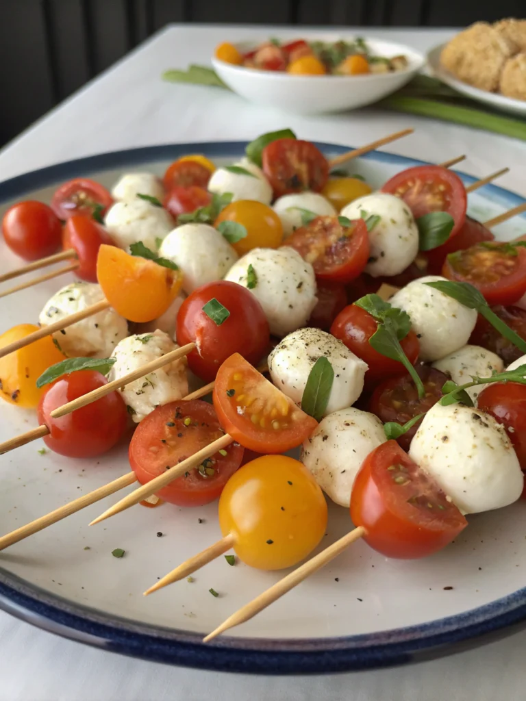 Brochettes apéro tomates mozza
