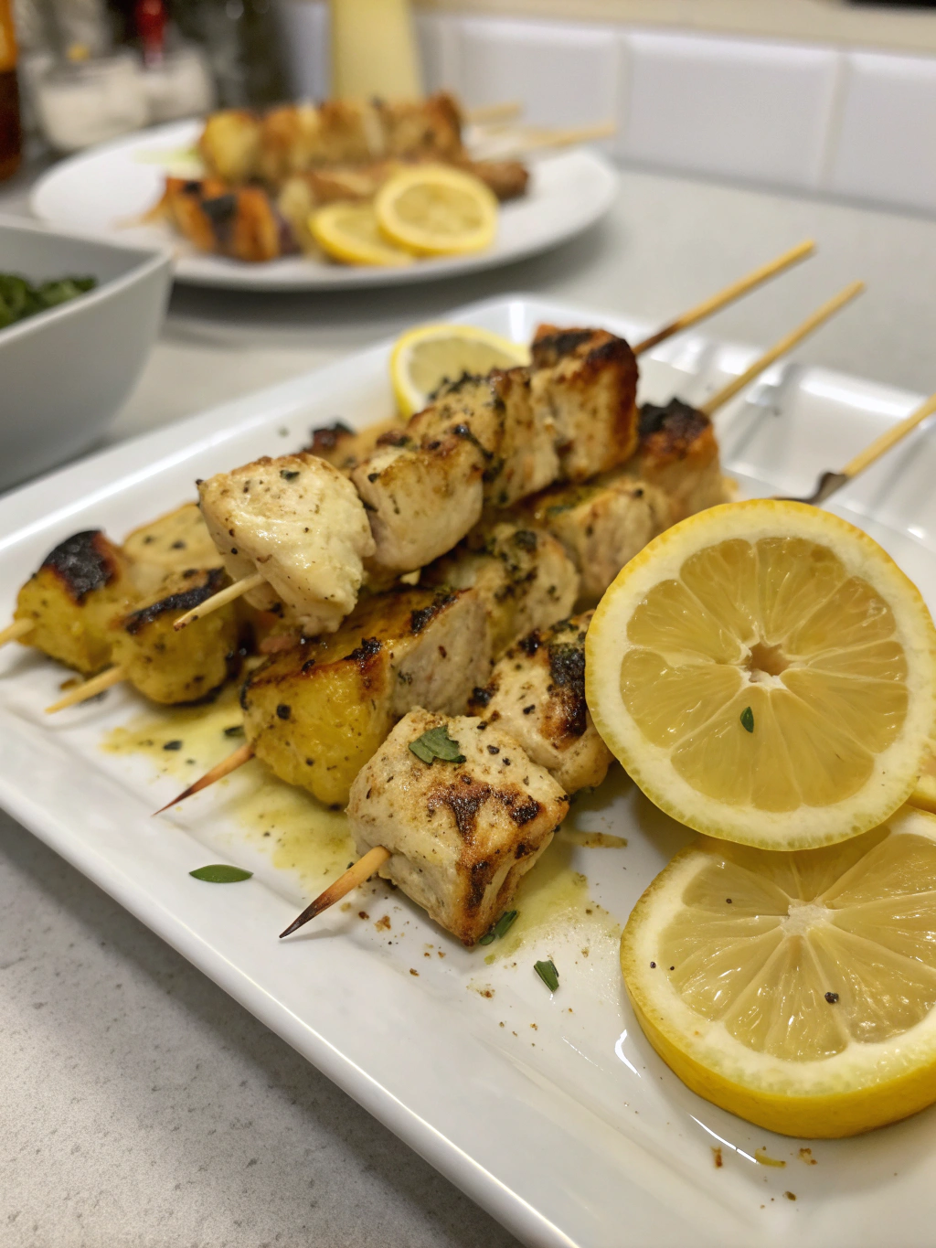 Brochettes poulet marinade citron