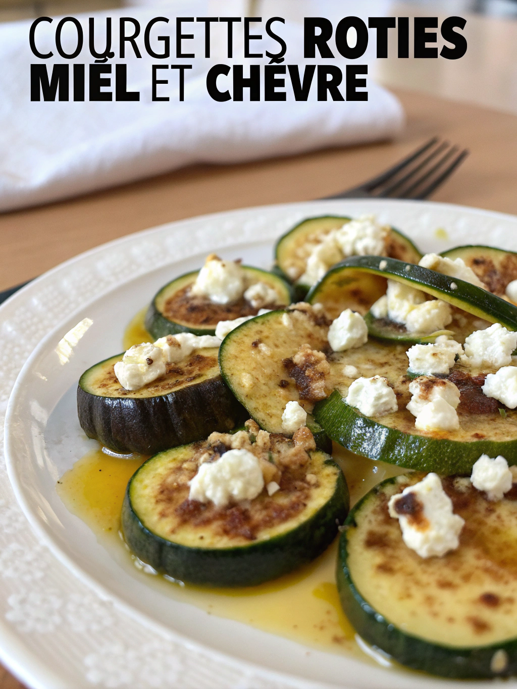 Courgettes rôties miel et chèvre