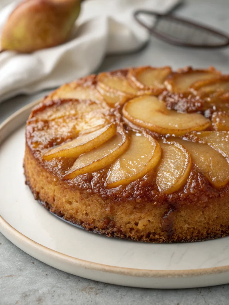 Gâteau renversé aux poires caramélisées