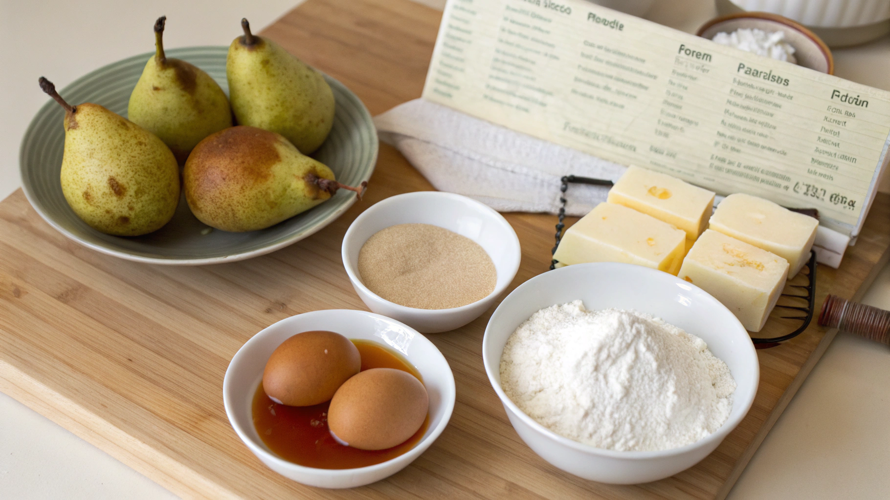 Ingrédients pour Gâteau renversé aux poires caramélisées