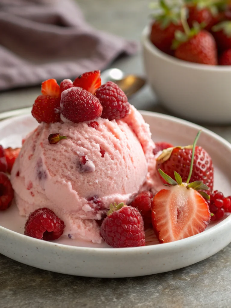 Glace yaourt fruits rouges maison