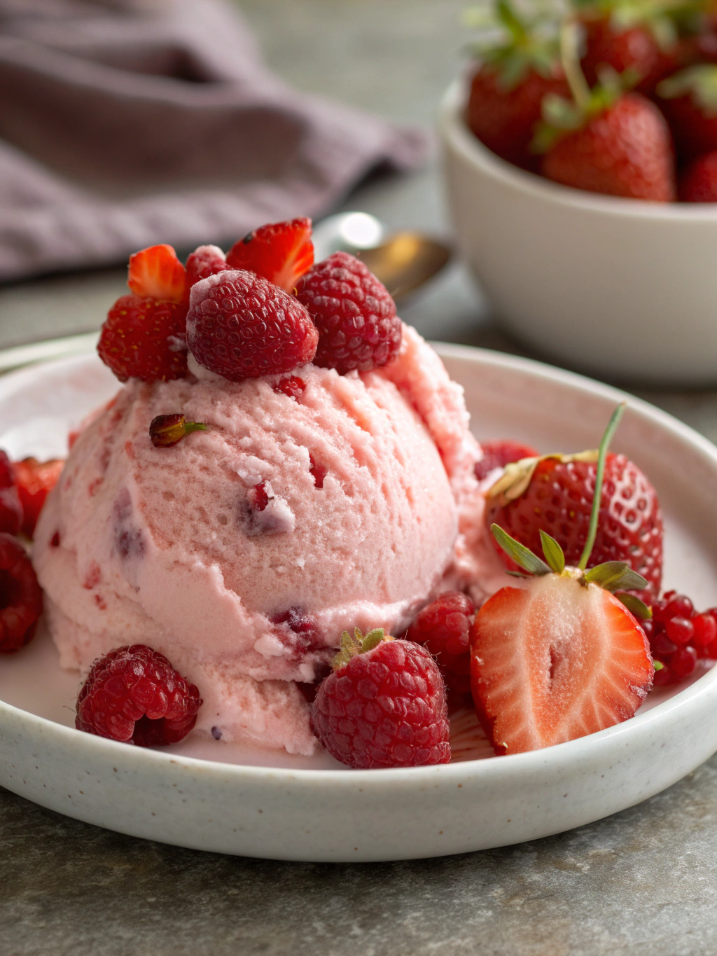 Glace yaourt fruits rouges maison