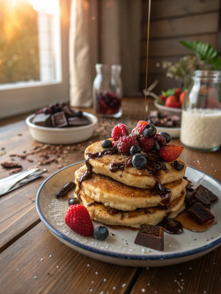 Pancakes aux flocons d’avoine et chocolat