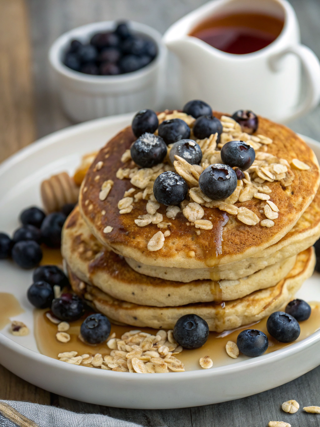 Pancakes avoine myrtilles